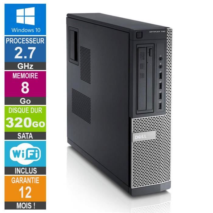 PC Dell Optiplex 790 DT G630 2.70GHz 8Go/320Go Wifi W10