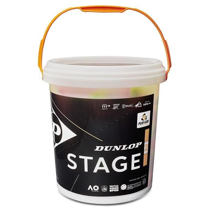 Dunlop mini balle de tennis Stage 2 caoutchouc/feutre orange/jaune 60 pièces