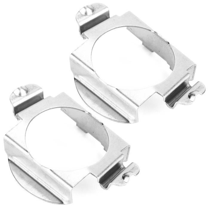 Adaptateurs de phare H7, paire de support de retenue d'adaptateur d'ampoules de phare H7 LED pour Mercedes - Benz Ford Silver