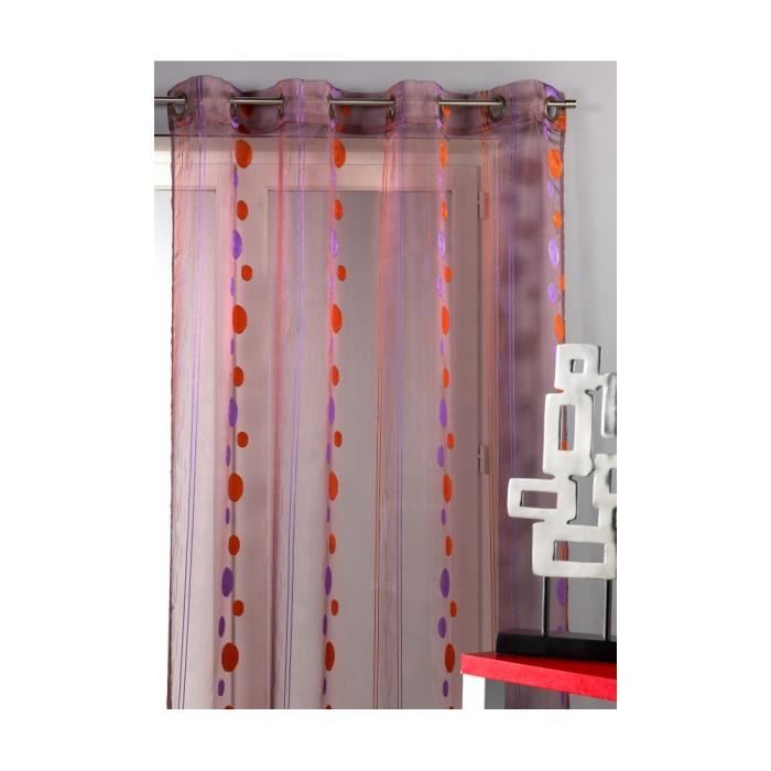 Voilage en Organza Fils Coupés Violet 140 x 240cm