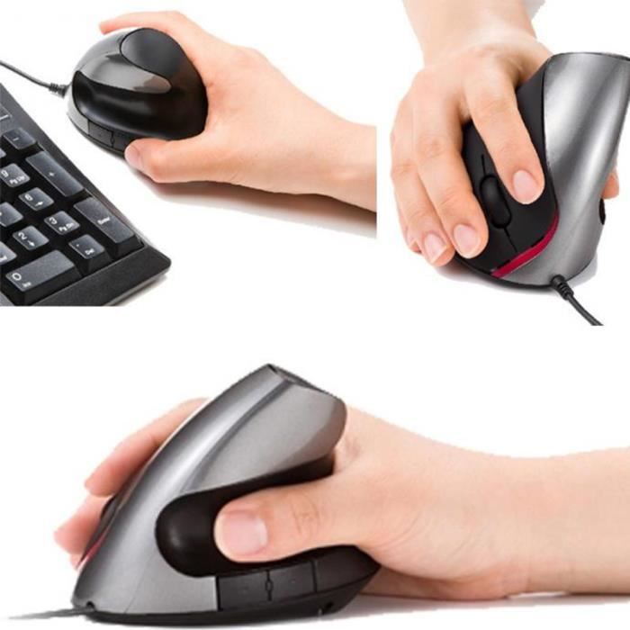 Conception ergonomique USB 3.0 souris optique verticale poignet guérison gris
