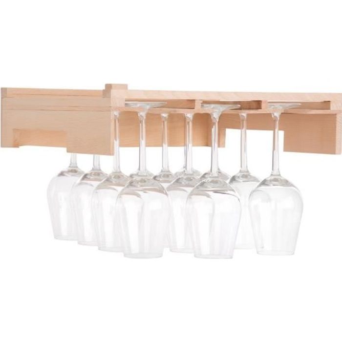 Klarstein Barossa 77D Clayette - Accessoire Clayette de cave à vin - Etagère de suspension pour verres à vin - 3 rails en bois