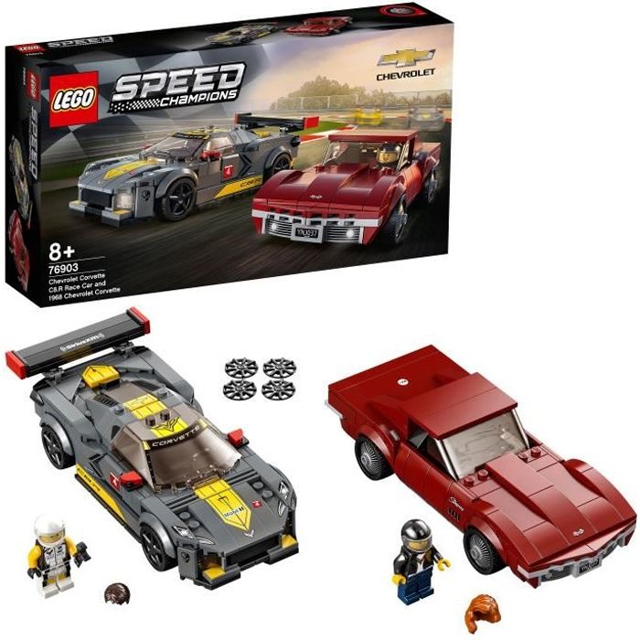 LEGO® 76903 Speed Champions Chevrolet Corvette C8.R Race Car et 1968 CC jouet voiture de course pour enfant