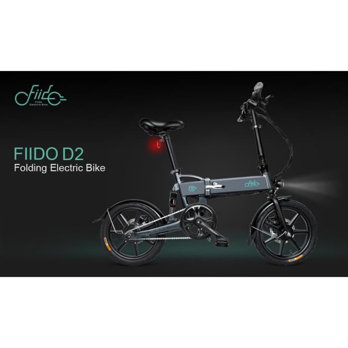 Vélo Electrique FIIDO D2 Cyclomoteur E-Scooter Vélo assistance électrique Pliable 7.8Ah 2600mAh Gris/
