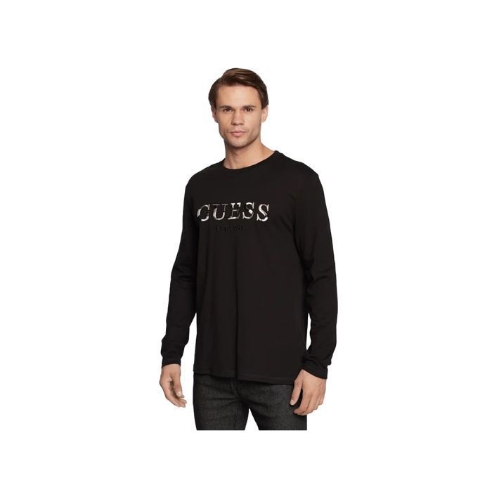 T shirt manches longues 100% coton - Guess jeans - Homme