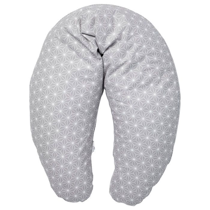 BABYCALIN Coussin de maternité Casual Chic - Coton - Gris - 100 x 53 cm