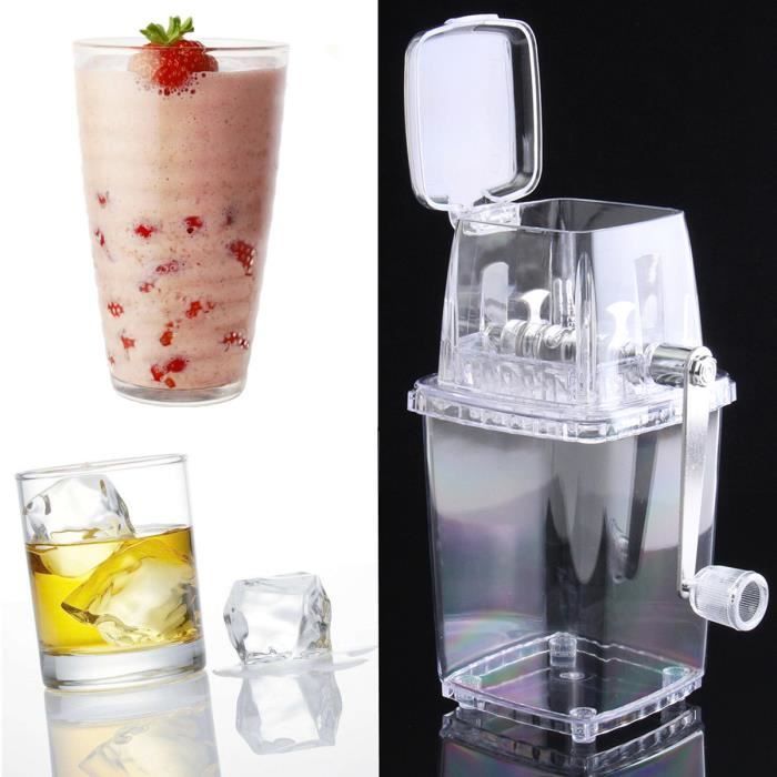 Machine Broyeur à Glace Pilée Granité Portable - Broyage Manuel - ABS Plastique - Transparent