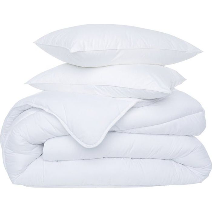Couette Blanche Chaude 220x240 Cm - Fabrication Française, Extra Douce Pour Lit 2 Personnes