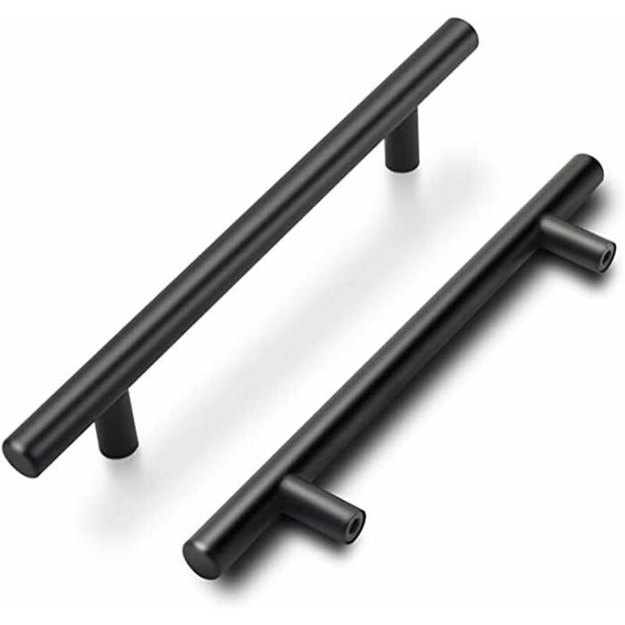 Poignée de meuble - PZCC - Entraxe 160 mm - Lot de 2 - Inox finition mate - Noir