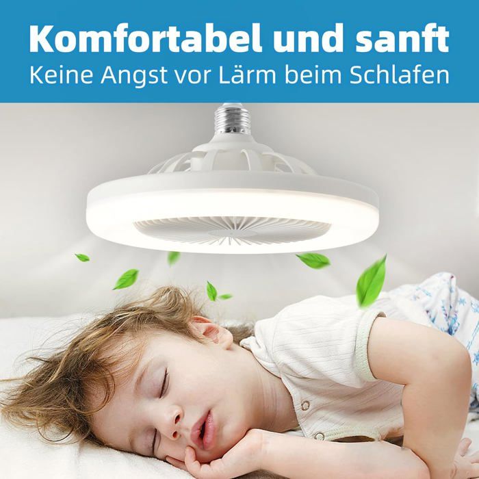 Ventilateur de plafond avec éclairage et télécommande LED Télécommande Dimmable Light Vitesse du vent réglable - Nobrand