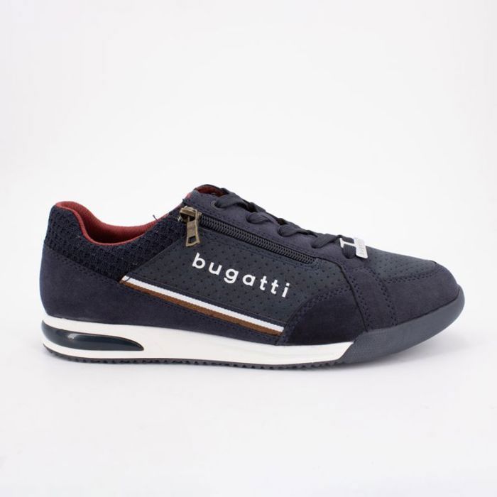 Bugatti Baskets basses en tissu lacets bleu marine Homme BUGATTI
