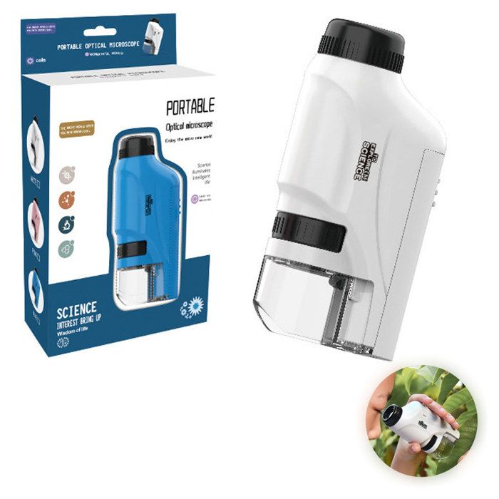 Mini Microscope Jouet Pour Enfants – Modèle Réaliste De Jeu De Rôle, Microscope Miniature Bleu 5.6x3.9x3.7 Cm, Idéal Maison De Poupée, Bureau Ou Décoration Éducative