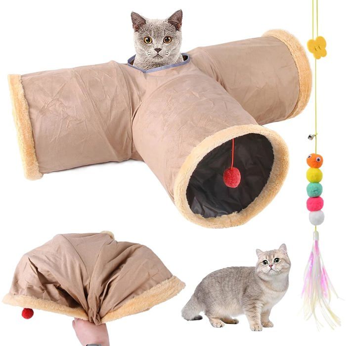 Jouets Pour Chats,Tunnel Pliable,Tunnel à Chat Ouvert En Spiral,Jouets