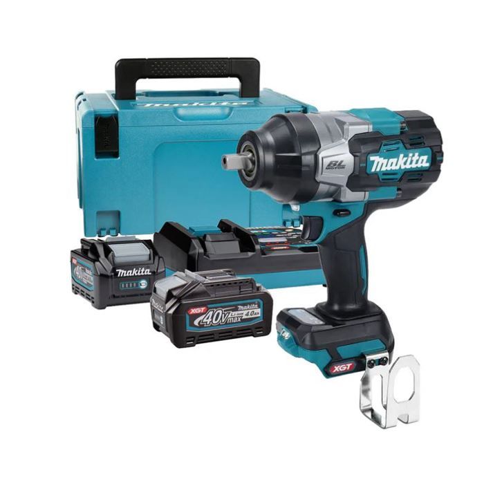 Boulonneuse à chocs XGT 1360 Nm - MAKITA - avec 2 batteries 4 0Ah - chargeur - MAKPAC - TW003GM201