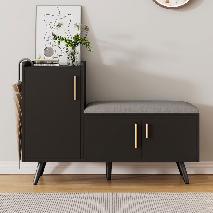 Meuble dentrée avec Banc de Rangement pour Chaussures pour Entrée Couloir 100x34x69 cm Noir Meuble dentrée avec Banc de Rangement pour Chaussures pour Entrée Couloir 100x34x69 cm Noir