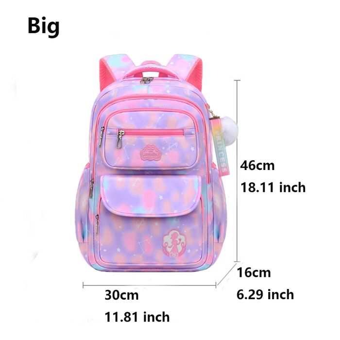 Cartable Enfant Kawaii à Carreaux - Protection Dos, Bandes Réfléchissantes, Taille Grande Rose
