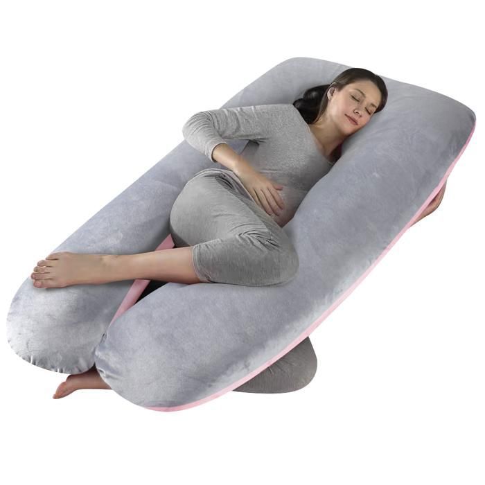 Coussin De Grossesse En Forme De U - Housse Amovible Coton - Soutien Dos, Ventre, Jambes - Pour Dormir Et Détente - 8