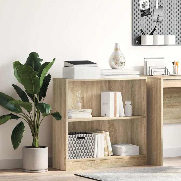 HSF®Meuble de séjour Contemporain - Bibliothèque Meuble de rangement - chêne - sonoma 80x24x75cm - Bois dingénierie tfh3123