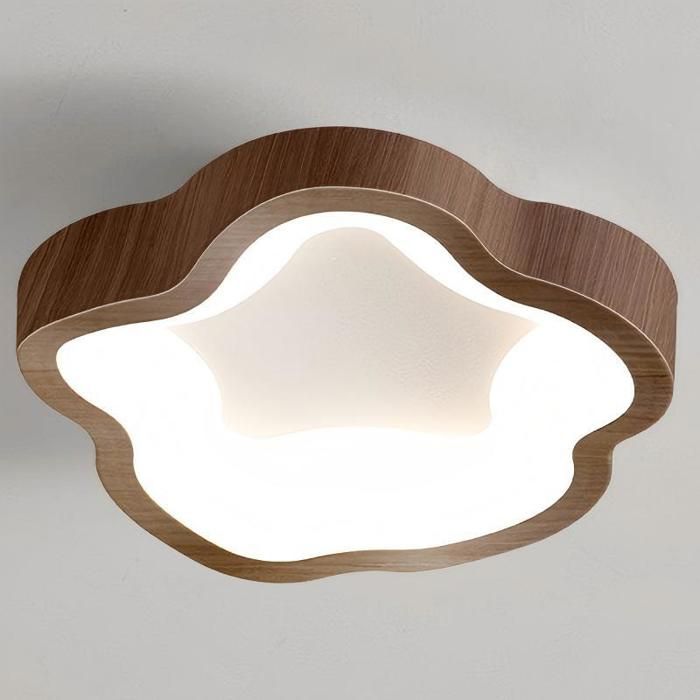 WOTTES Plafonnier LED Moderne Noyer - 14W Blanc froide Luminaire Fleur Lampe de Plafond pour Couloir Salle de bain - 1pcs Dia 23cm