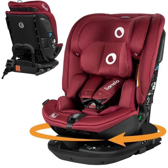 Siège-auto 360° LIONELO Bastiaan RWF i-Size - ISOFIX - 40-150 cm - Groupe 0/1/2/3 - Bordeaux