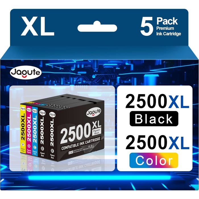 Set Di Cartucce Compatibili Per Canon PGI-2500 – 4 Colori, 80ml Nero, 25ml Colore, Marca Druckfuxx