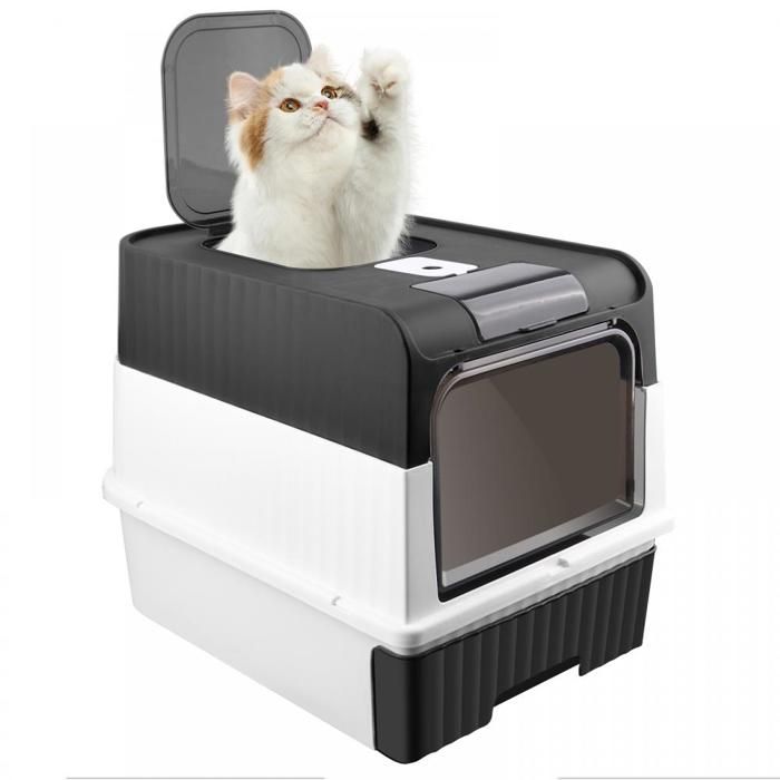 Meilleurs prix pour Bac à Litière pour Chat Autonettoyant - Bac de Tiroir et Pelle à Litière - Avec Sac déodorant - 35x49x37 cm - Noir