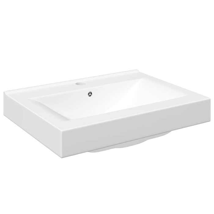 “Winter SaleTOP Évier/lavabo pour cuisine/salle de bain Blanc - Vasque à poser en céramique Rectangulaire Blanche 60x46cm PRO32526