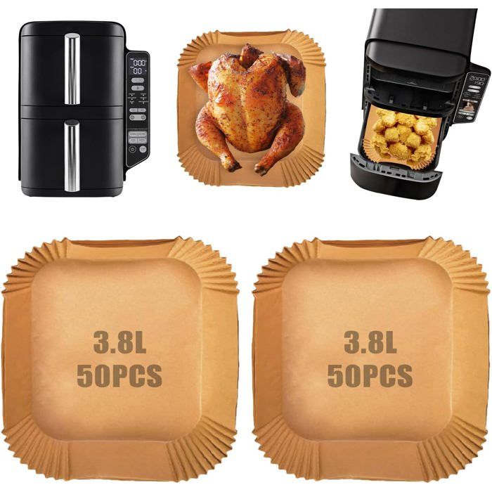 100 Pièces Papier Cuisson Air Fryer pour Ninja Double Stack