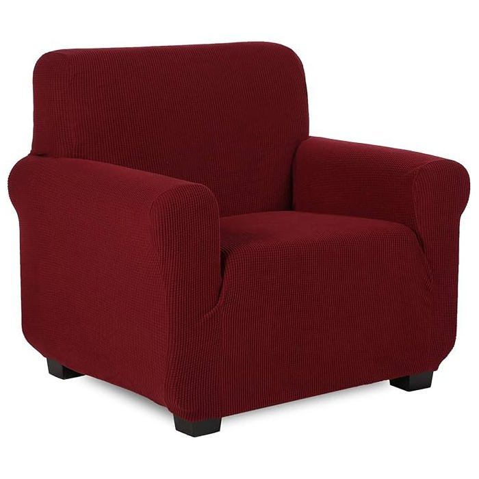 Jacquard Housse de Canapé Tub Chair Housse Fauteuil Club Extensible Lavable Antidérapant( Rouge Foncé)