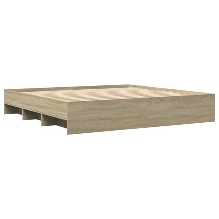 RUIG - TOP Meuble de Couchage - SWEETY - Cadre de lit Double - cadre solide - sans matelas - chêne sonoma 180x200cm 516312 5186