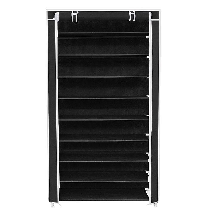 YIPEEMA. Étagère À Chaussures Multifonctionnelle - Neuf Niveaux - 88*28*160cm - Noir