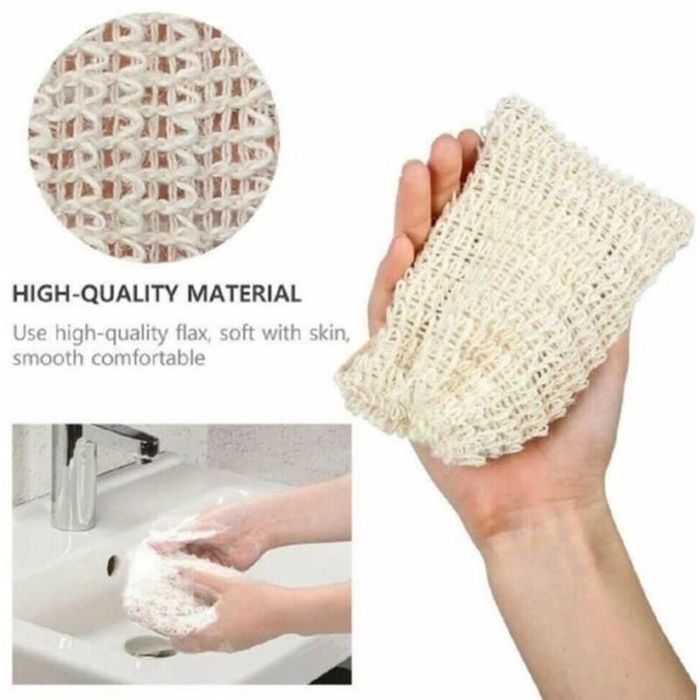 Sacs à Savon Ramie Naturel Pour Douche - 5 PièCes Pochette Pour Savon Fait Maison Sac En Maille Avec Cordon De Serrage