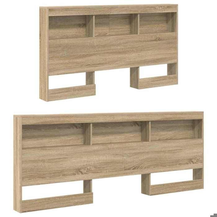 Tête de lit de rangement Chêne sonoma 140 cm Bois dingénierie_2 ans garantie_87498