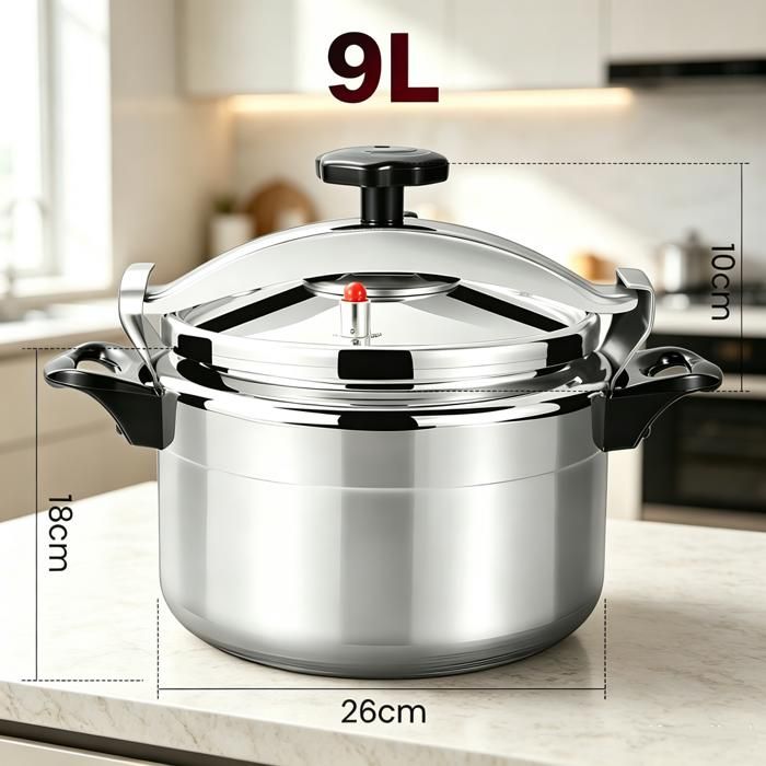 Autocuiseur 9L Cocotte Minute adapté aux cuisinières à gaz pour une utilisation domestique et professionnelle antidéflagrant