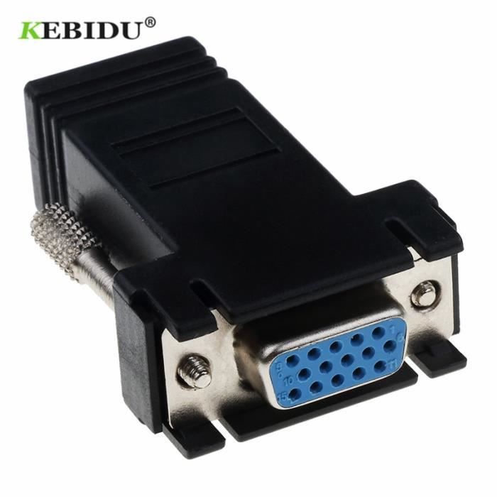 Jaune câble RJ45 vers VGA mâle vers LAN CAT5 CAT6, adaptateur femelle pour ordinateur
