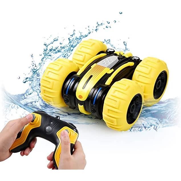 Voiture Télécommandée Fygurso Spider - 4WD Amphibie Étanche | Bateau RC Avec Lumières LED 360°