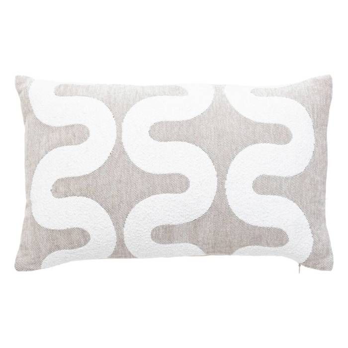 Housse de coussin Jeni chenille beige lin 50x30cm - Atmosphera Créateur dintérieur