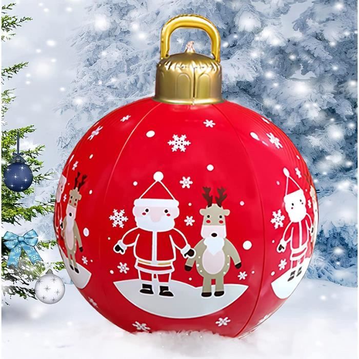 Grande boule de Noël gonflable de 60 cm de diamètre pour l'extérieur 