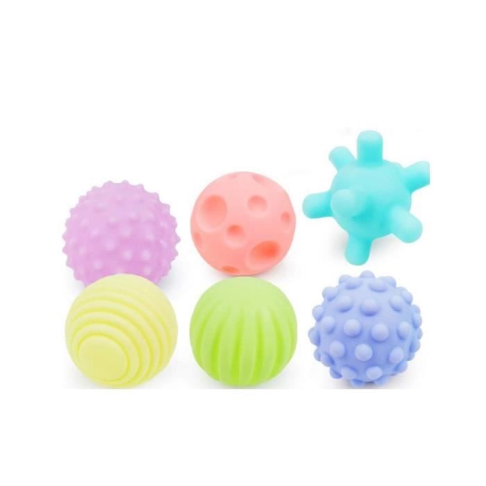 Ensemble de balles sensorielles bébé Lot 6 balles texturées sensorielles  Balles de Massage sensorielles multifonctionnelles bébé - A