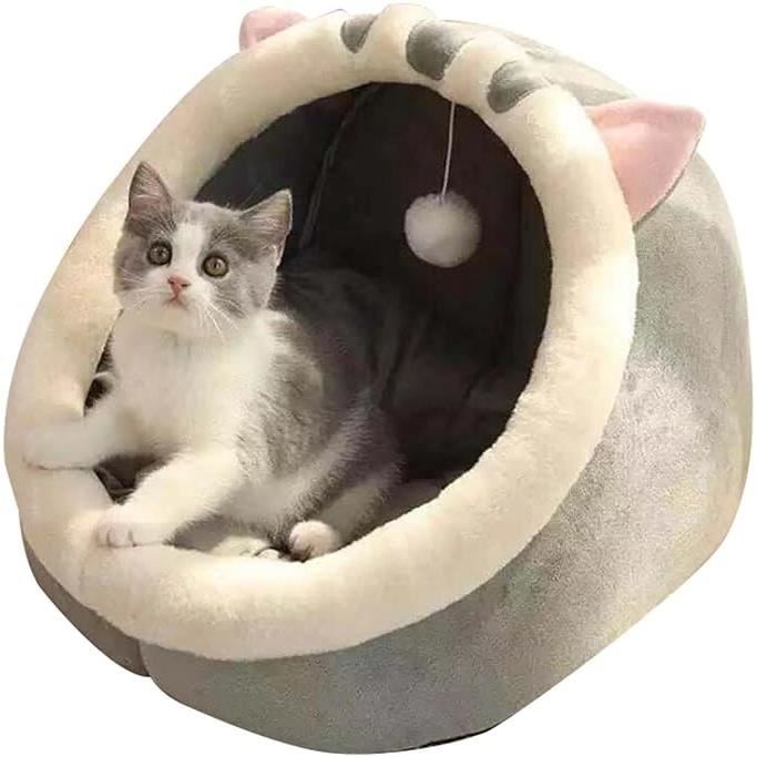 Lit pour Chat - Tapis De Grotte Lavable | Lit Niche pour Chat D'intérieur | Lit pour Chat Grotte De Chat Maison