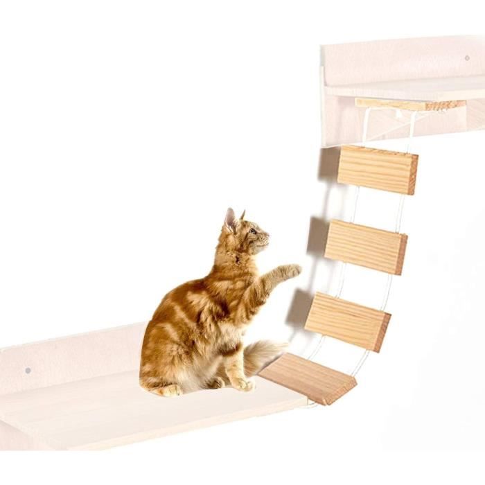 RHRQuality Mur d'Escalade Chats - Pont Mural pour Chats (Beige) 