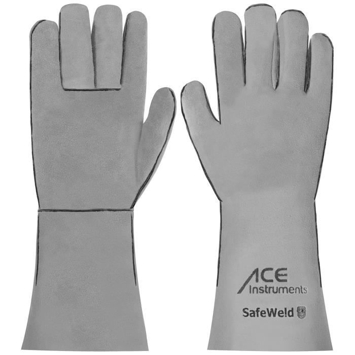 Gants De Soudure De Protection - 1 Paire, Jaune/blanc/gris - Neufs - Sécurité Travail
