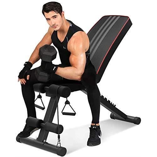 Banc de Musculation Pliable - Gymnastique à Domicile - AB Abdominaux - Noir - Multi-positions