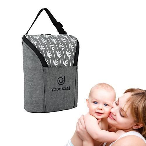 Gris Lekebaby Sac Isotherme Bebe Porte Biberon Isotherme Souple Sac de Bouteille Isol/é /à Double Bouteille