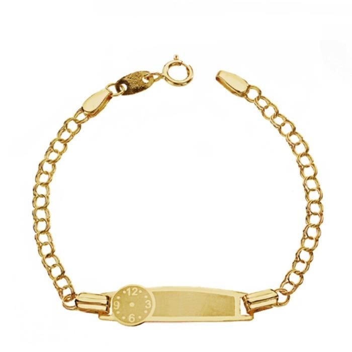 Gourmette Or 18 carats Naissance de temps bébé [AA7293]