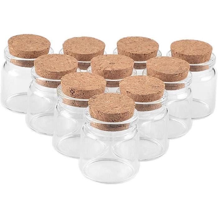 12pcs Fiole en Verre Transparent avec Bouchon Liège,Mignon Mini Bocaux