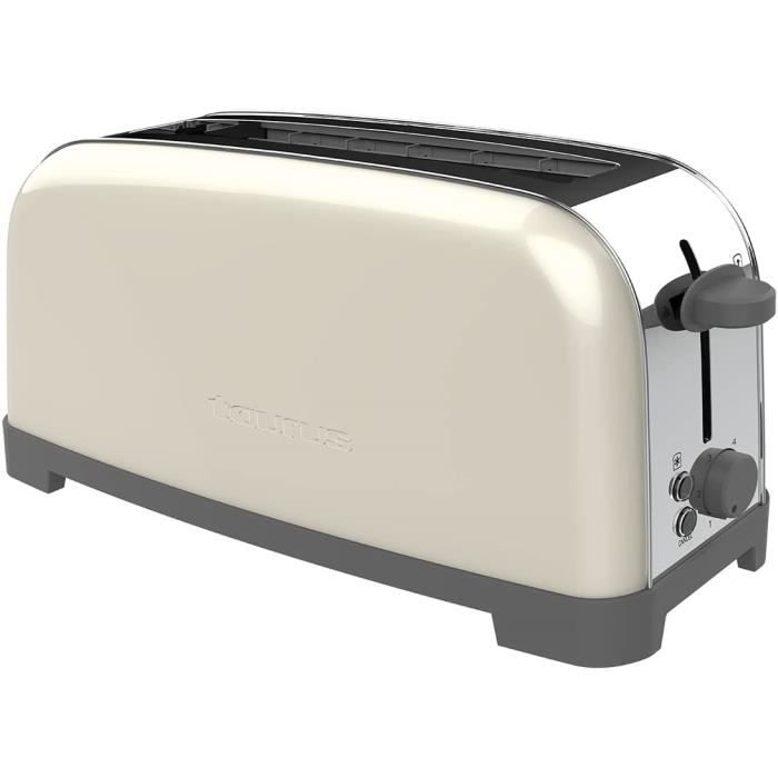Grille-Pain Taurus Mytoast 1000W - 7 Niveaux Cuisson - Blanc Moderne