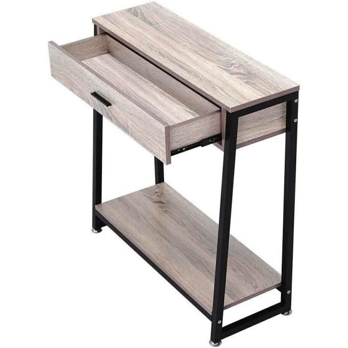 Table Console Industrielle 120 Cm - 4 Niveaux, étagères Ouvertes - Pour Couloir, Salon, Derrière Canapé - 8