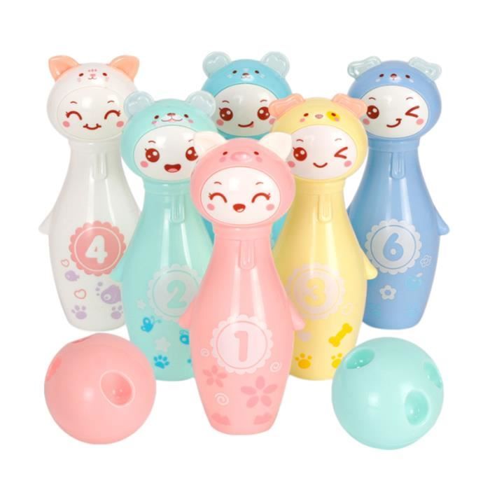 8 Pieces Quilles Et Boules De Bowling Jeu De Sur Jouet Educatif De Pour Tout Petits Bebe Jeu D Adresse Cdiscount Jeux Jouets