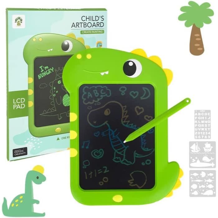 Tablette Lumineuse Dessin Enfant - 8 Couleurs LED, 12 Cartes à Décalquer, Effaçable - Cadeau Créatif 3-8 Ans